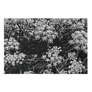 Samphire abstract black and white design faux canvas print