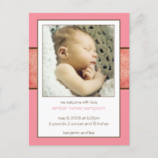 Sample Amber Birth Announcement