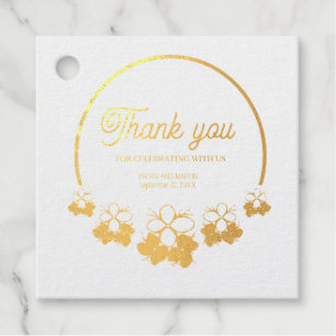 Sample Classic Circle Mini Flower Thank You Foil Favor Tags