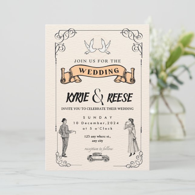 Sample classic wedding invitation (Standing Front)