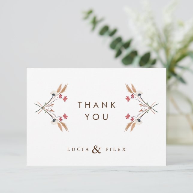 Sample Cross Wildflower Thank You Card (Standing Front)