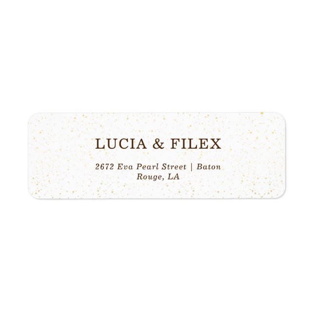 Sample Golden Dust Wedding Retrun Address Label (Front)