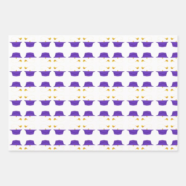 Sample Graduation Hat Wrapping Paper Sheets (Front)