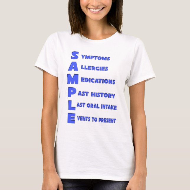 Sample - Mnemonic acronym for medical assessment. T-Shirt (Front)