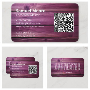 Sample Model Design Ideas Rustic Carpenter Business Card