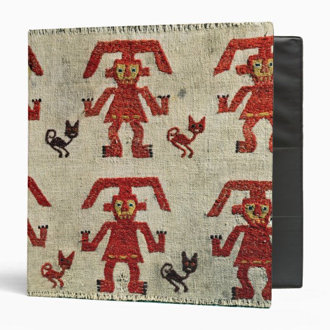 Sample of Lambayeque fabric with a figure 3 Ring Binder (Front/Inside)