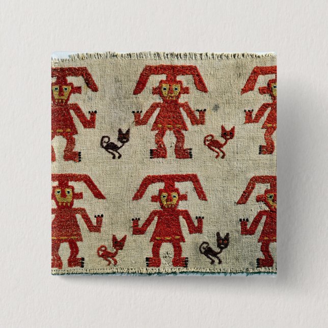 Sample of Lambayeque fabric with a figure Pinback Button (Front)