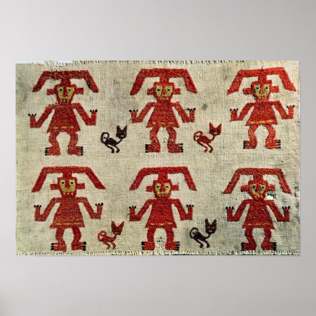 Sample of Lambayeque fabric with a figure Poster (Front)