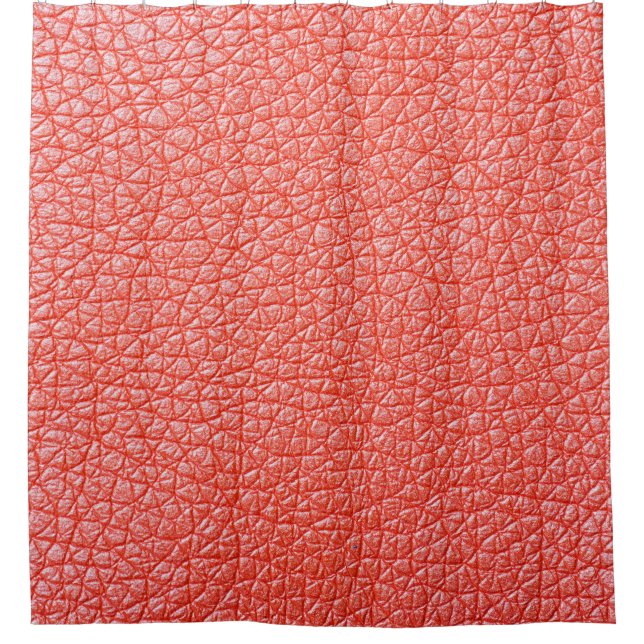 Sample of orange leather upholstery textureabstrac shower curtain (Front)