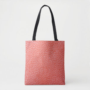 Sample of orange leather upholstery textureabstrac tote bag