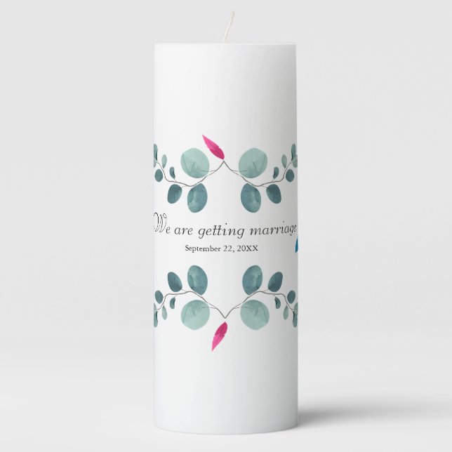 Sample peaceful forest Leaf Pillar Candle (Front)