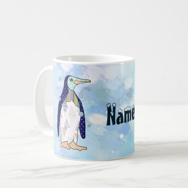 sample penguin coffee cup (Front Left)