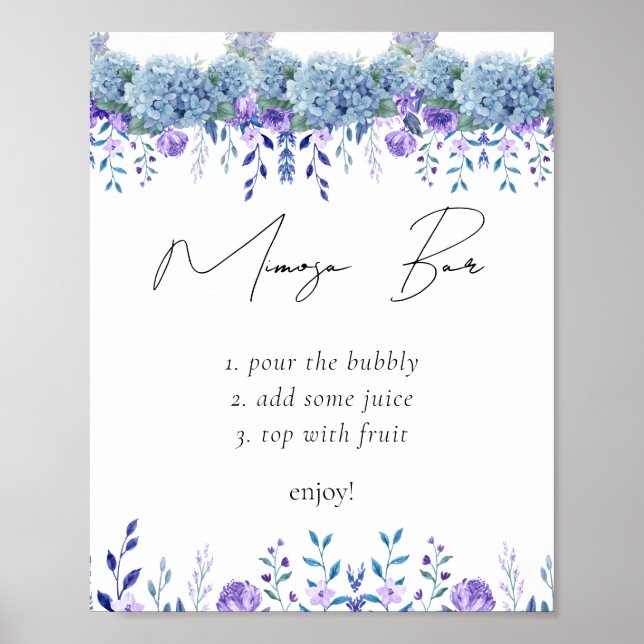 Sample Purple Floral Garden Mimosa Bar Sign (Front)