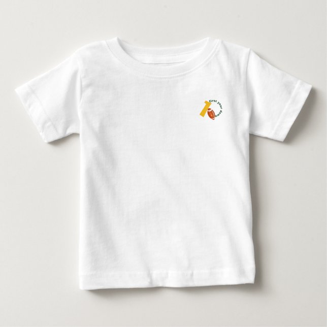 Sample Retro Football First Year Down Birthday Baby T-Shirt (Front)