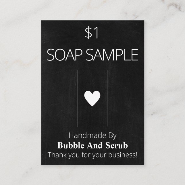 Sample Soap Display Card (Front)
