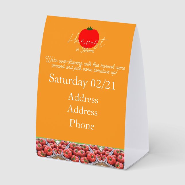 Sample table tent (Front)