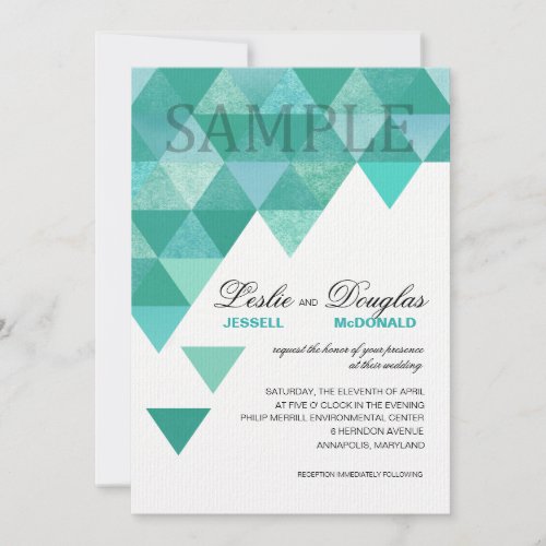SAMPLE traditional laid Geometric Triangles Invitation