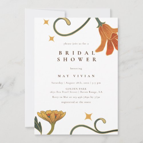 Sample Vintage Faecore Big floral Bridal Shower Invitation