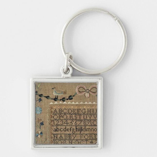 Sampler by N.Ford, 1799, New Hampshire Keychain (Front)