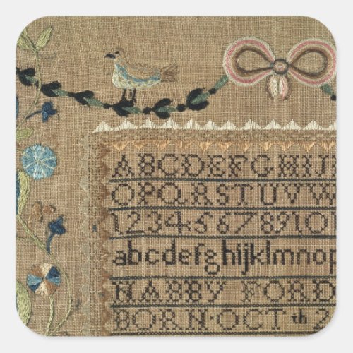 Sampler by NFord 1799 New Hampshire Square Sticker