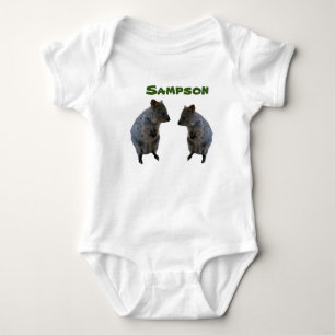 Sampson Name With Aussie Quokkas, Baby Bodysuit