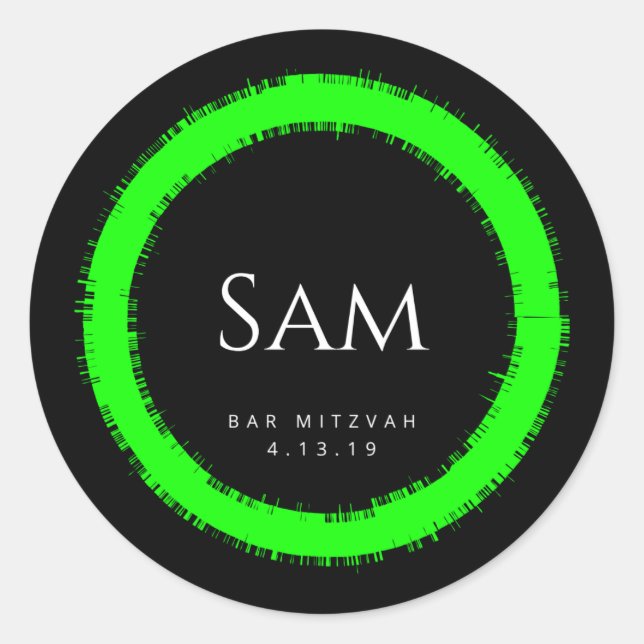Sam's Bar Mitzvah Sticker (Front)