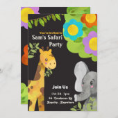 Sam's Safari Expedition Birthday Invitation Card (Front/Back)