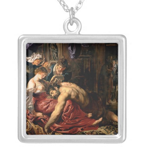Samson and Delilah c1609 Silver Plated Necklace