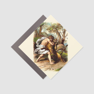 Samson And The Lion Car Magnet