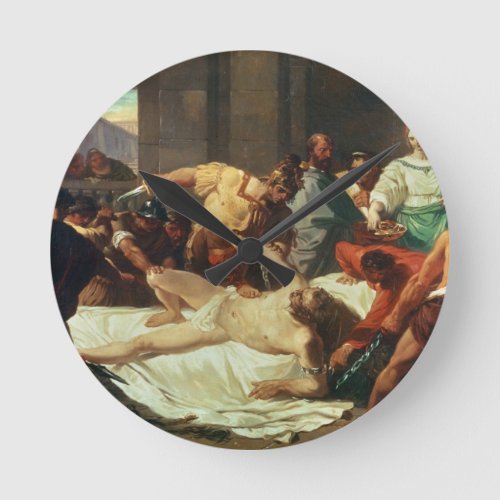 Samson betrayed by Delilah oil on canvas Round Clock