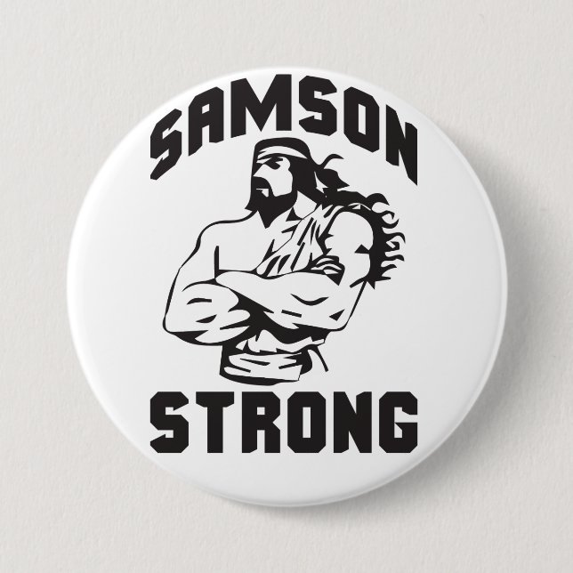 Samson Strong - Bodybuilding Pinback Button (Front)