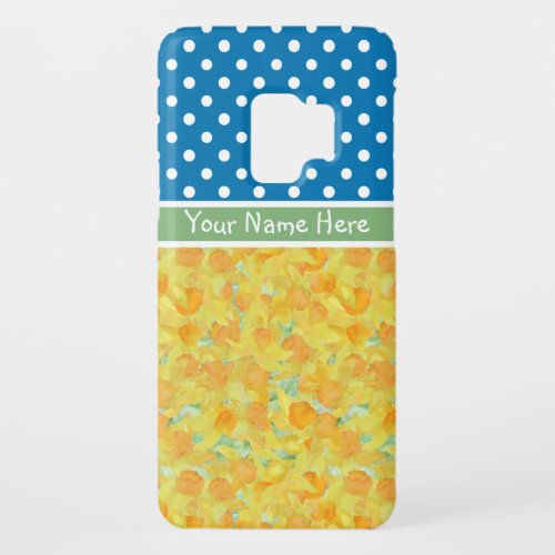 Samsung Galaxy Case to Personalize Daffodils Polka