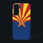 Samsung Galaxy S21 Case Flag of Arizona, U.S.A.<br><div class="desc">Transform your Samsung Galaxy S21 into a symbol of Arizona pride with our exclusive cover featuring the flag of Arizona! Crafted with meticulous attention to detail, this cover proudly showcases the iconic design of the Arizona state flag. The flag features 13 alternating red and yellow rays on the top half,...</div>