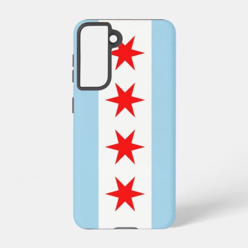 Samsung Galaxy S21 Case Flag of Chicago USA