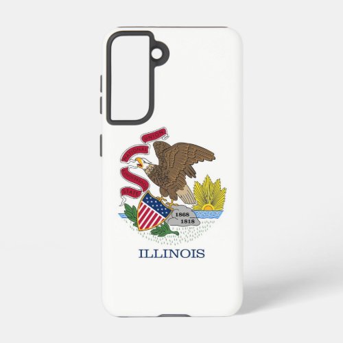 Samsung Galaxy S21 Case Flag of Illinois USA