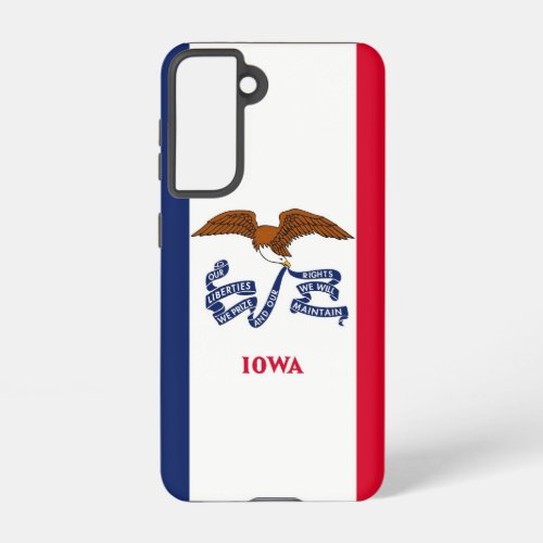 Samsung Galaxy S21 Case Flag of Iowa USA