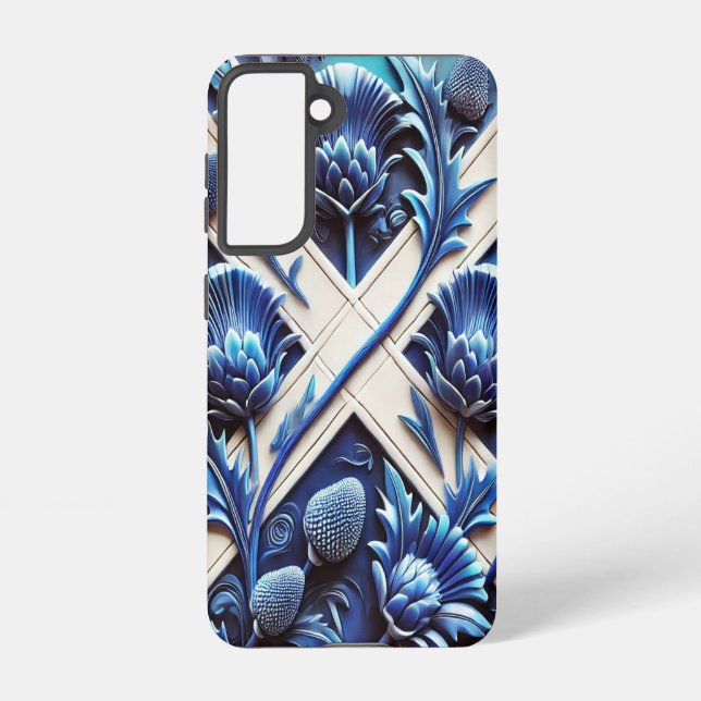 Samsung Galaxy S21 Case Scottish Thistles Design (Back)