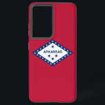 Samsung Galaxy S21 Plus Case Flag of Arkansas U.S.<br><div class="desc">Transform your Samsung Galaxy S21 Plus into a symbol of Arkansas pride with our exclusive cover featuring the flag of Arkansas! Crafted with meticulous attention to detail, this cover proudly showcases the iconic design of the Arkansas state flag. The flag features a diamond shape with 25 white stars and three...</div>