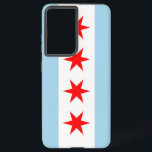Samsung Galaxy S21 Ultra Case Flag of Chicago<br><div class="desc">Elevate your Samsung Galaxy S21 Ultra with our exclusive phone cover featuring the flag of Chicago! Crafted with precision, this cover proudly displays the iconic elements of the Chicago flag. The design features four red stars representing historical events: Fort Dearborn, the Great Chicago Fire, the World's Columbian Exposition, and the...</div>
