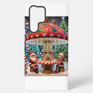 Samsung Galaxy S22 Case: Christmas Mushroom Design Samsung Galaxy S22 Ultra Case