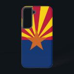 Samsung Galaxy S22 Case Flag of Arizona, U.S.<br><div class="desc">Transform your Samsung Galaxy S22 into a symbol of Arizona pride with our exclusive cover featuring the flag of Arizona! Crafted with meticulous attention to detail, this cover proudly showcases the iconic design of the Arizona state flag. The flag features 13 alternating red and yellow rays on the top half,...</div>