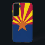 Samsung Galaxy S22 Plus Case Flag of Arizona, U.S.<br><div class="desc">Transform your Samsung Galaxy S22 Plus into a symbol of Arizona pride with our exclusive cover featuring the flag of Arizona! Crafted with meticulous attention to detail, this cover proudly showcases the iconic design of the Arizona state flag. The flag consists of 13 rays of red and gold on the...</div>