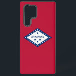 Samsung Galaxy S22 Ultra Case Flag of Arkansas<br><div class="desc">Transform your Samsung Galaxy S22 Ultra into a symbol of Arkansas pride with our exclusive cover featuring the flag of Arkansas! Crafted with meticulous attention to detail, this cover proudly showcases the iconic design of the Arkansas state flag. The flag features a diamond shape with 25 white stars and three...</div>