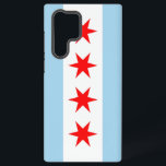 Samsung Galaxy S22 Ultra Case Flag of Chicago<br><div class="desc">Elevate your Samsung Galaxy S22 Ultra with our exclusive phone cover featuring the flag of Chicago! Crafted with meticulous attention to detail, this cover proudly showcases the iconic elements of the Chicago city flag. The design features four red stars, each symbolizing a significant event in Chicago's history: Fort Dearborn, the...</div>
