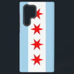 Samsung Galaxy S22 Ultra Case Flag of Chicago<br><div class="desc">Elevate your Samsung Galaxy S22 Ultra with our exclusive phone cover featuring the flag of Chicago! Crafted with meticulous attention to detail, this cover proudly showcases the iconic elements of the Chicago city flag. The design features four red stars, each symbolizing a significant event in Chicago's history: Fort Dearborn, the...</div>