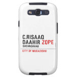 C.risaaq daahir  Samsung Galaxy S3 Cases