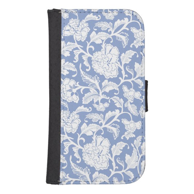 Samsung Galaxy S4 Wallet Case Blue and White  (Front)