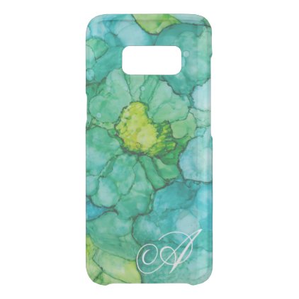 Samsung Galaxy S8 Clearly &quot;Blue-Green Flower&quot; Uncommon Samsung Galaxy S8 Case