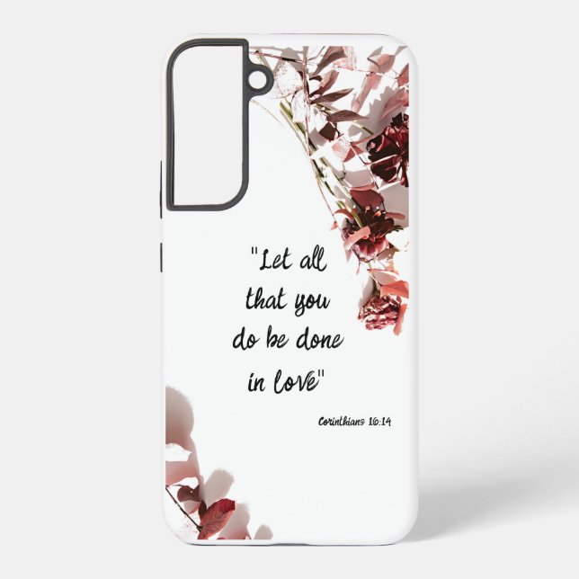 Samsung S22 Phone Case Bible verse on love (Back)