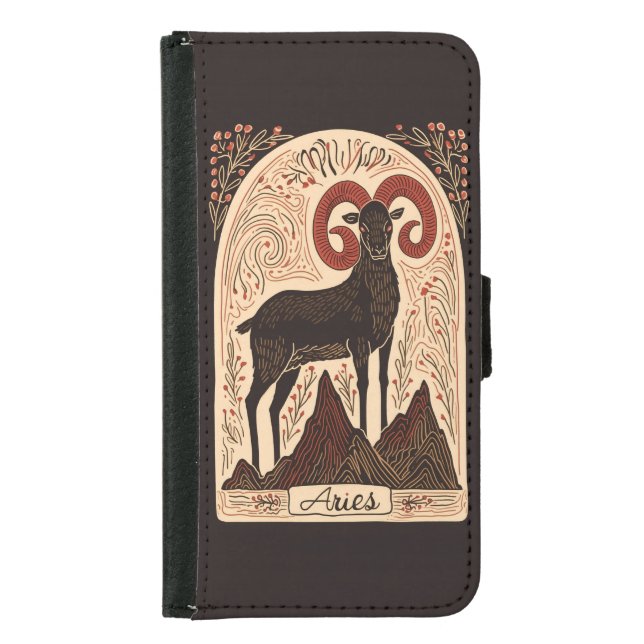 Samsung Wallet Case Aries Celestial Zodiac Art  (Front)